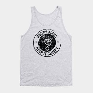 Creepy Acres foot logo (distressed in black) Tank Top